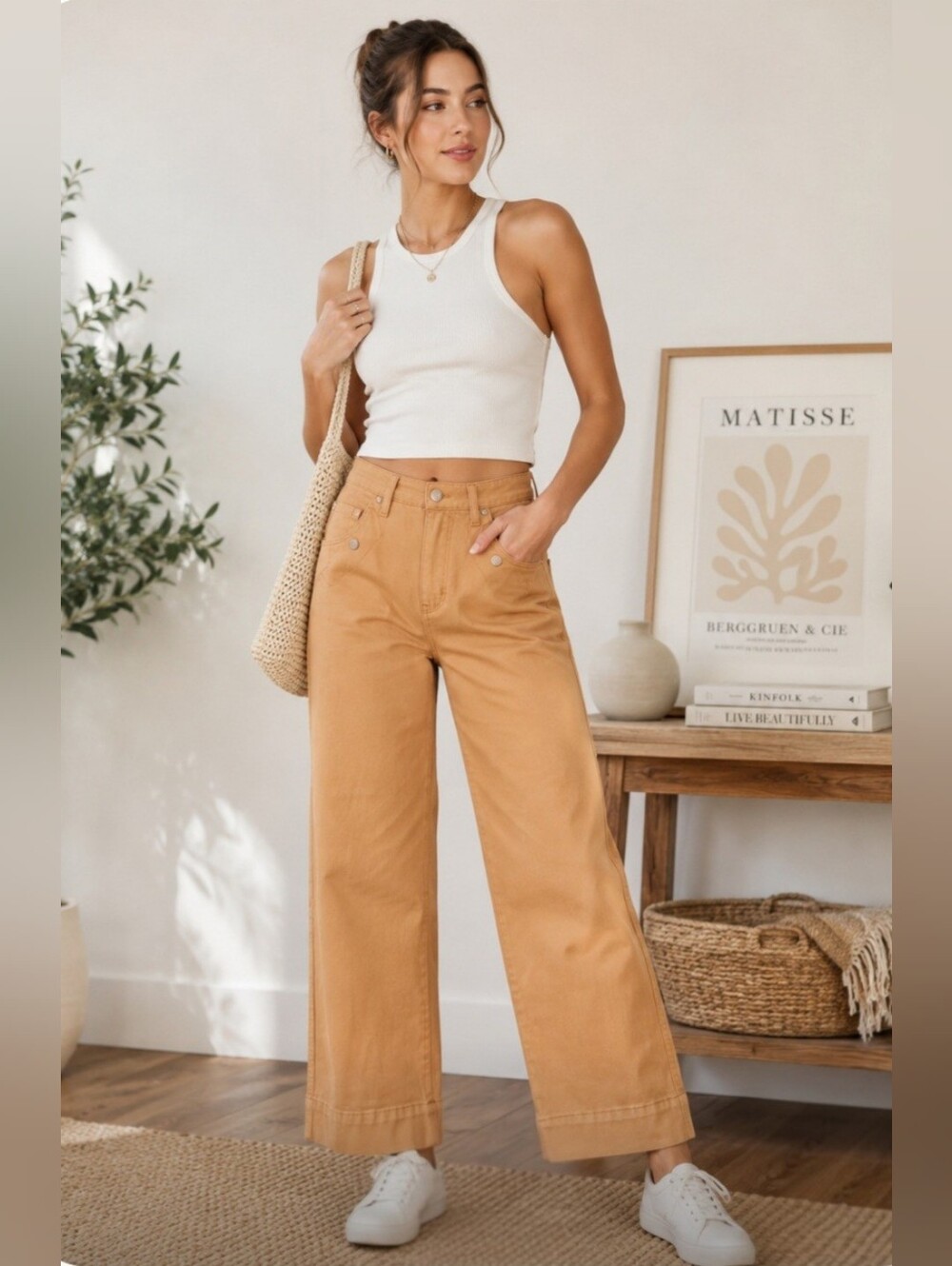 Judy Blue High Rise Wide Leg Jeans Cropped Ankle Slant Pocket Detail 9/29 NEW